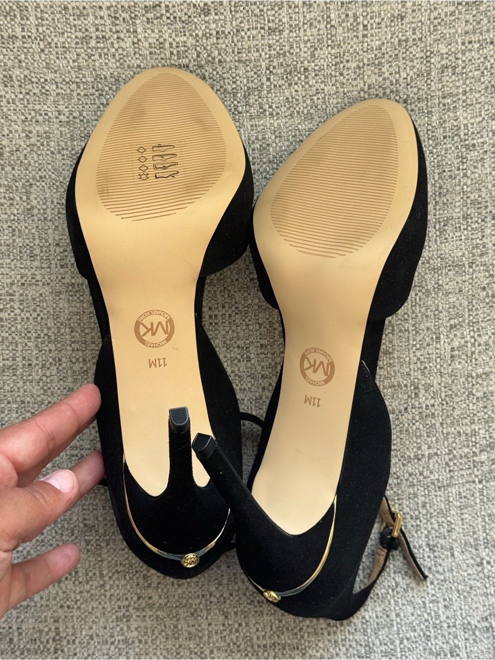 Michael Kors Black Suede Pointed-Toe Ankle Strap Heels - Picture 4 of 4